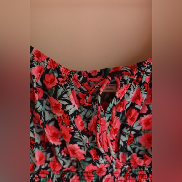 Old Navy Floral Smocked Waist Dress – cottage core - red - Size Medium - Picture 5 of 8